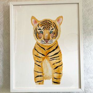 Baby Animal Tiger - Minted - Framed - Nursery Art - 12x15